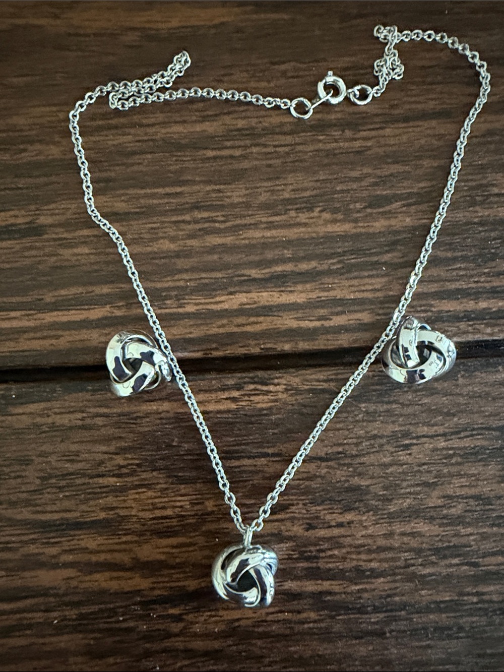 Sears Silver-Tone Knot Necklace and Studs Set